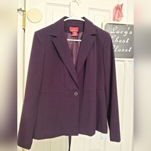 Oscar de la Renta Elegant Dark Purple Blazer 6
